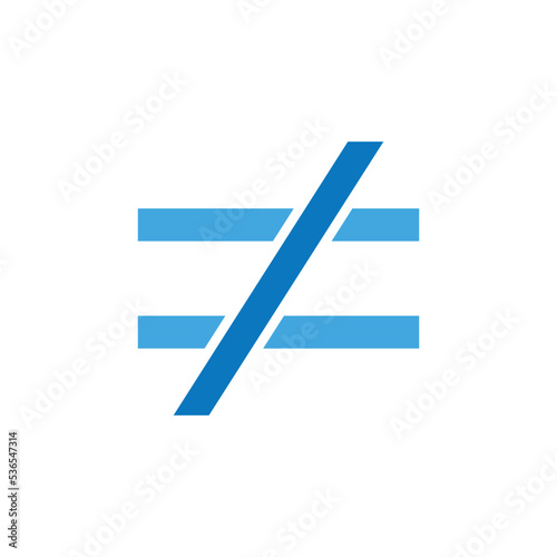 not equal symbol vector illustration isolated on white background.