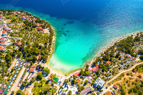 Slanice beach on Murter island aerial view