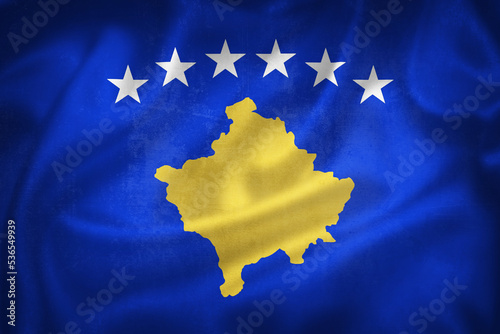Grunge 3D illustration of Kosovo flag photo