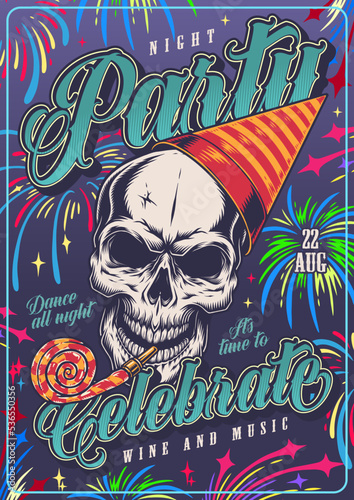 Party celebrate poster vintage colorful