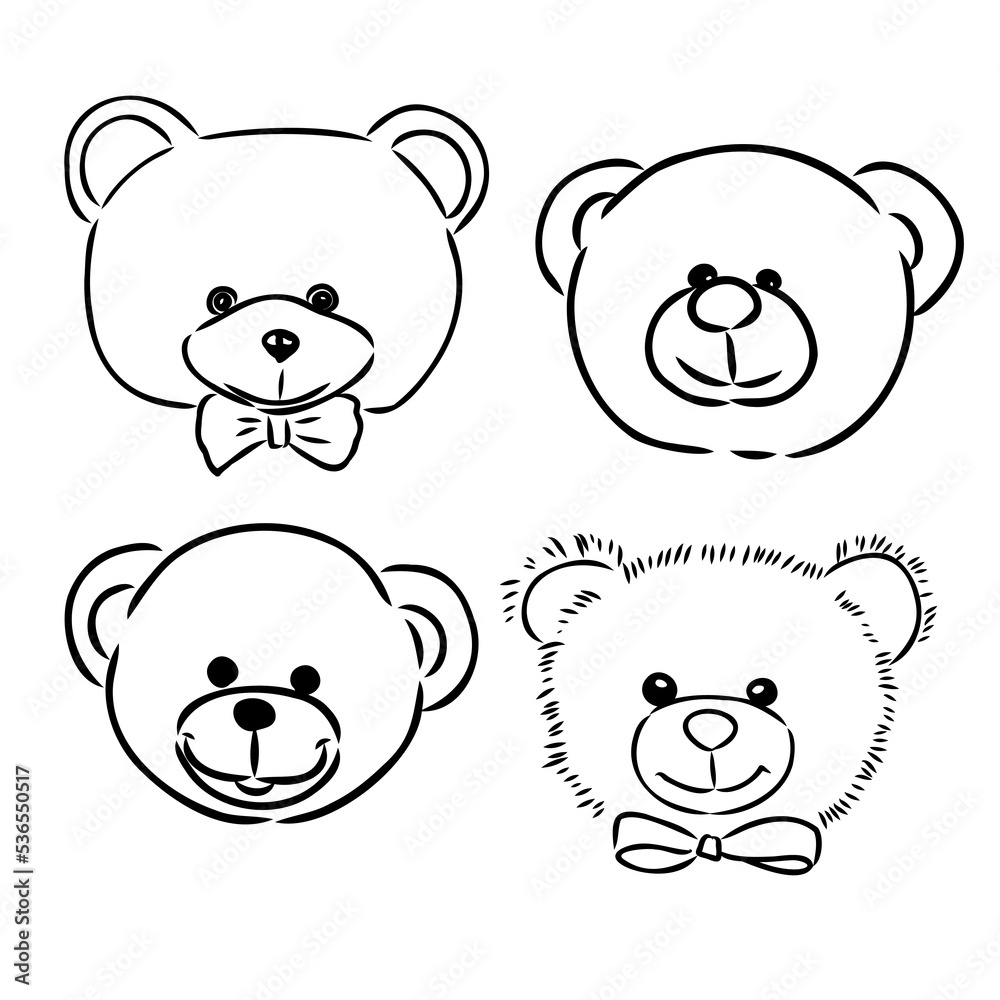 Bear doll icon outline flat design vector. Teddy bear icon outline Bear doll icon outline flat design vector. Teddy bear icon outline