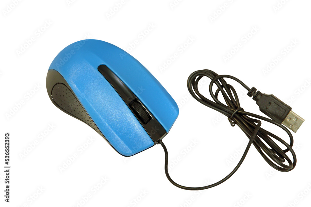 Computer mouse with USB cable isolated. Top view. Computer mouse with USB cable isolated. Top view.
