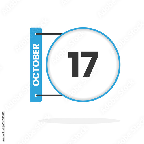 October 17 calendar icon. Date, Month calendar icon vector illustration