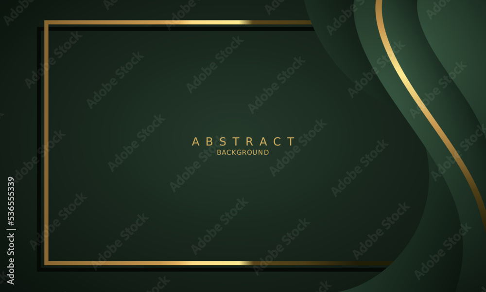 dark green luxury premium background and gold line.