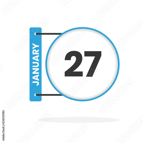 January 27 calendar icon. Date, Month calendar icon vector illustration