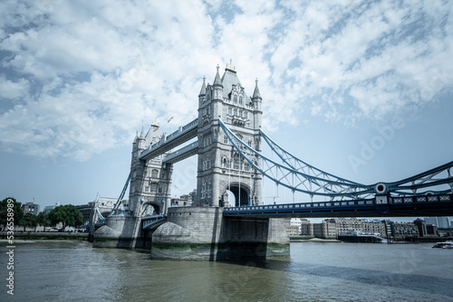 Famous Landmark of London Tower Bridge in a sunny cloudy day