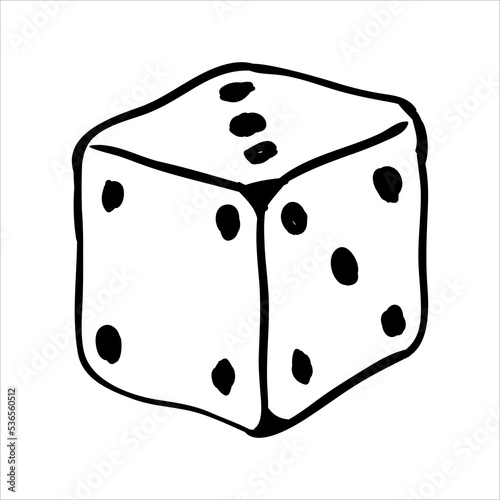 art illustration abstract hand draw vector symbol icon of dice