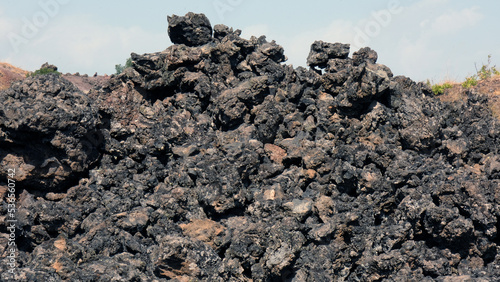 Kula Salihli Unesco Global Geopark. 
Black volcanic stones photo