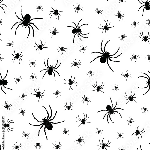 Spider silhouette seamless pattern. CMYK color mode ready to print. © Total Pattern
