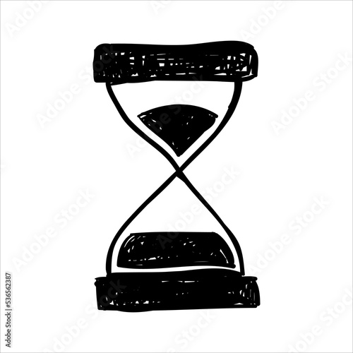 art illustration hand draw vector symbol icon of hourglass