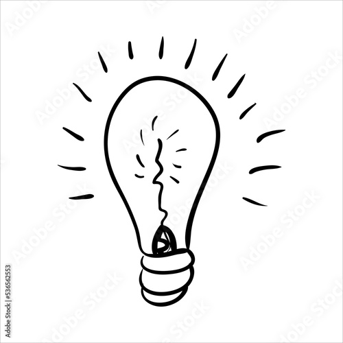 art illustration hand draw vector symbol icon of lamp light bulb illustration
