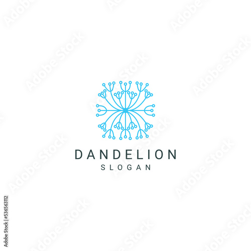 Dandelion logo desing icon vector