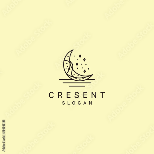 Cresent logo desing icon vector