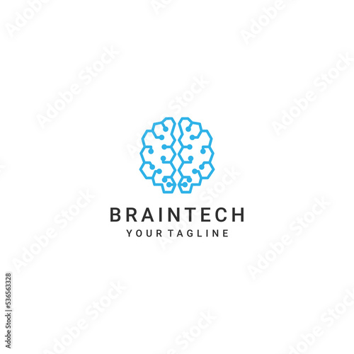 Brain Tech logo desing icon vector