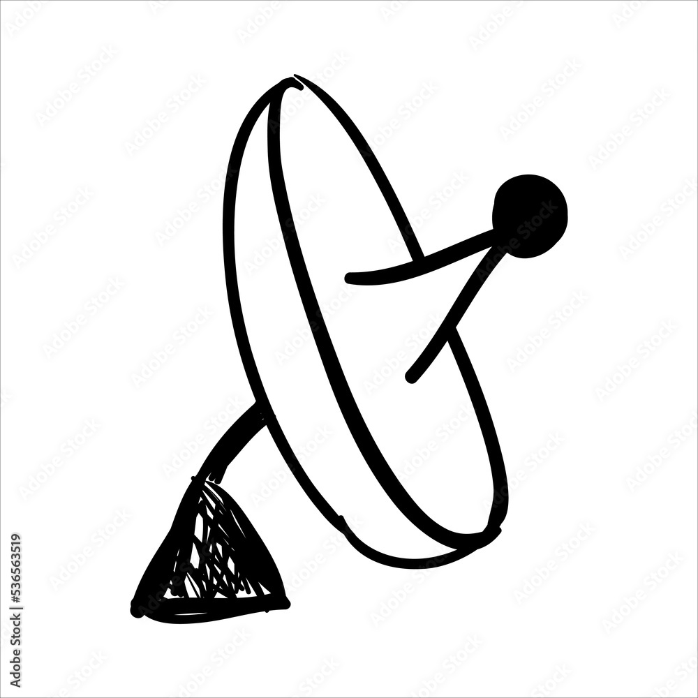 art illustration hand draw vector symbol icon of satellite dish antenna art illustration hand draw vector symbol icon of satellite dish antenna