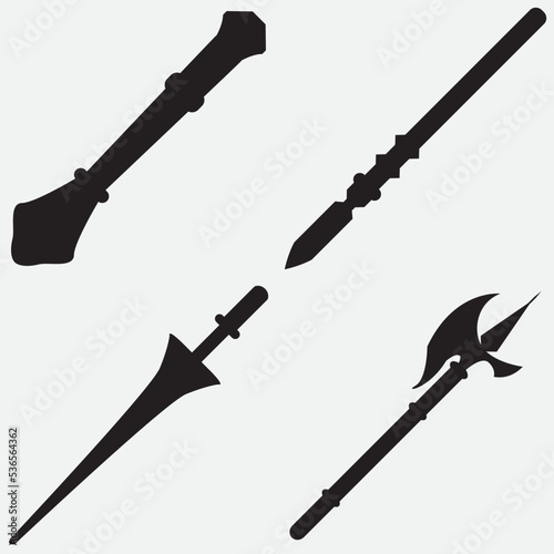 Wallpaper Mural set of silhouettes of guns Torontodigital.ca