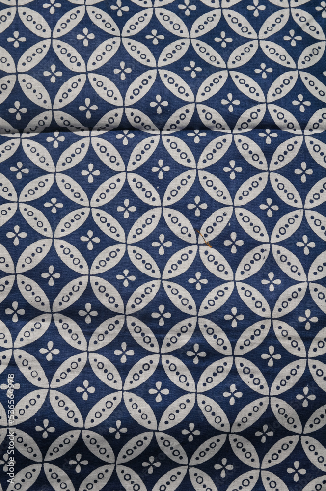 indonesian batik pattern in blue