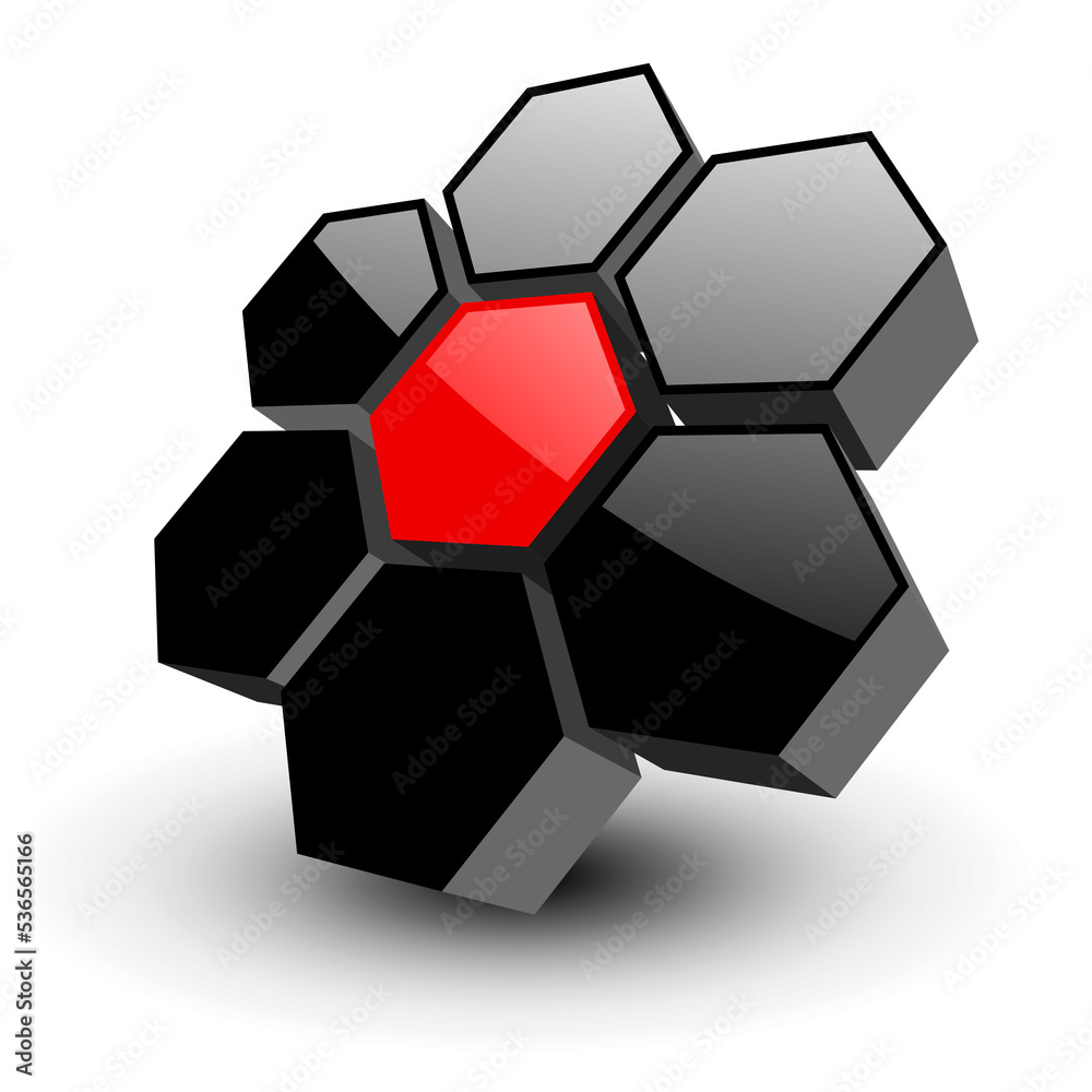 Logo 3d, abstract symbol, icon 3D hexagons. Logo 3d, abstract symbol, icon 3D hexagons.