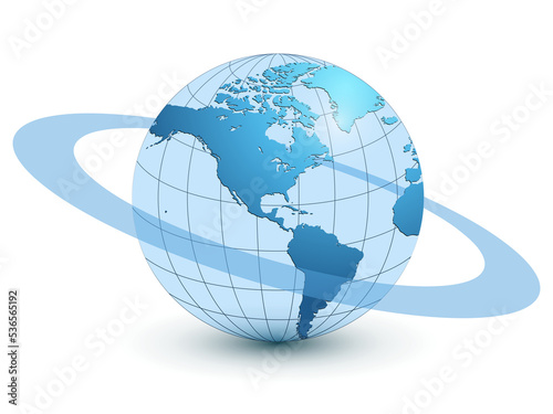 Logo earth globe, blue plan...