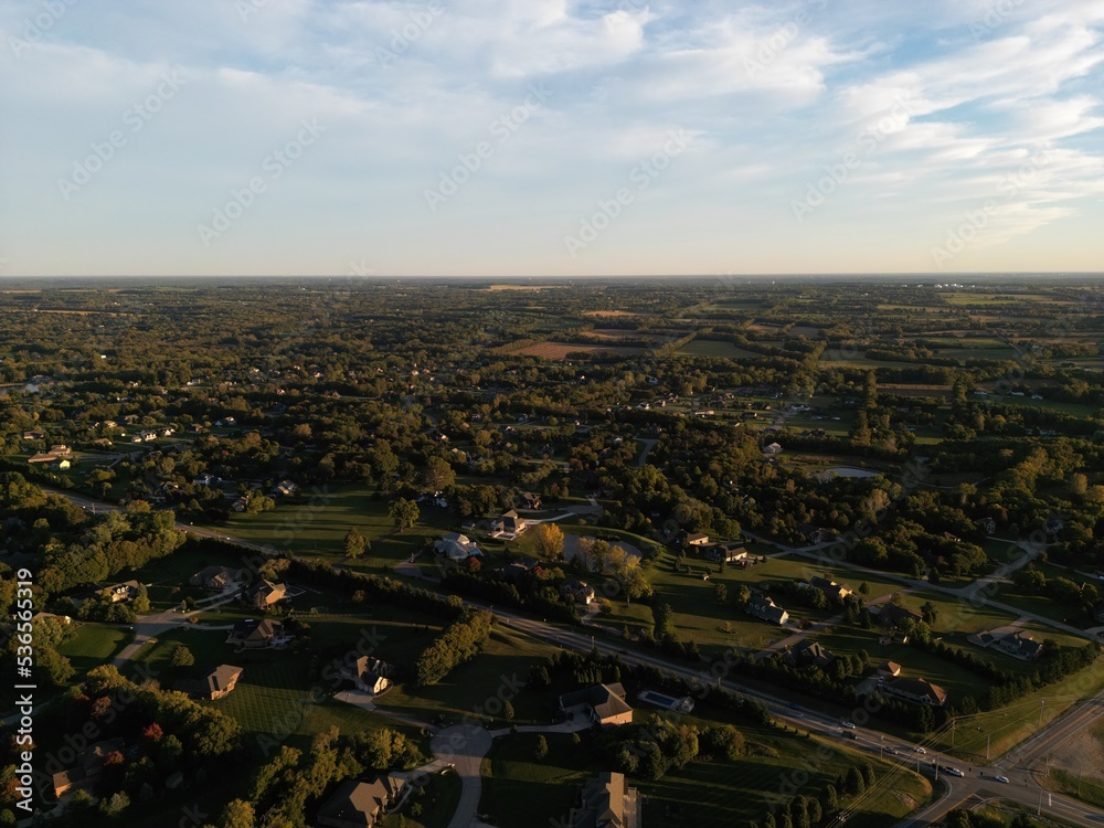 Aerial Suburban Landscape 