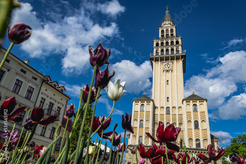 Saint Nicholas Cathedral in historic part of Bielsko-Biala city in Poland