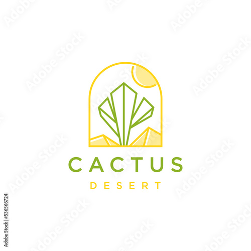 Cactus logo icon design template 