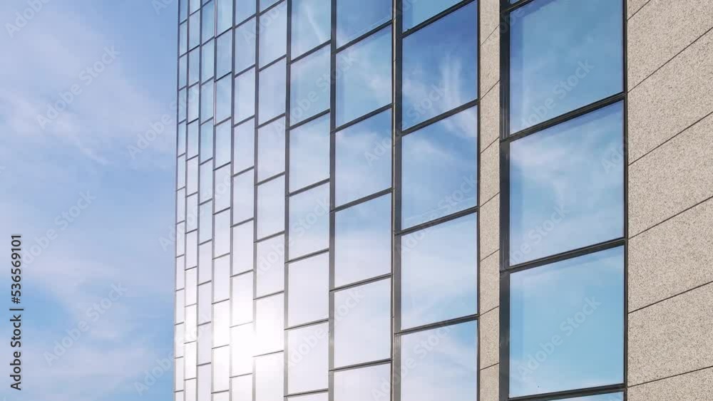 aerial view of glass wall of modern office building aerial view of glass wall of modern office building