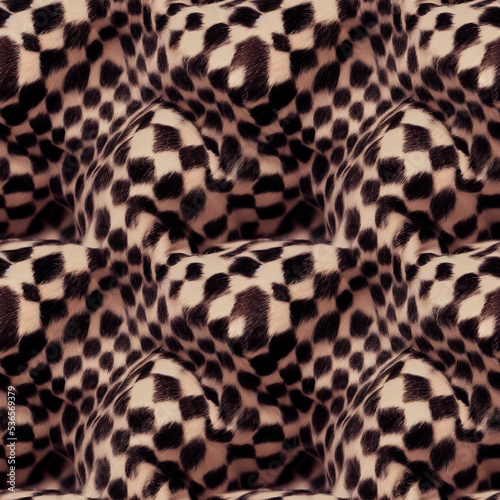 Seamless checkered fur texture  pattern