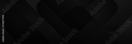 Abstract dark black Geometric banner design background. © ttae