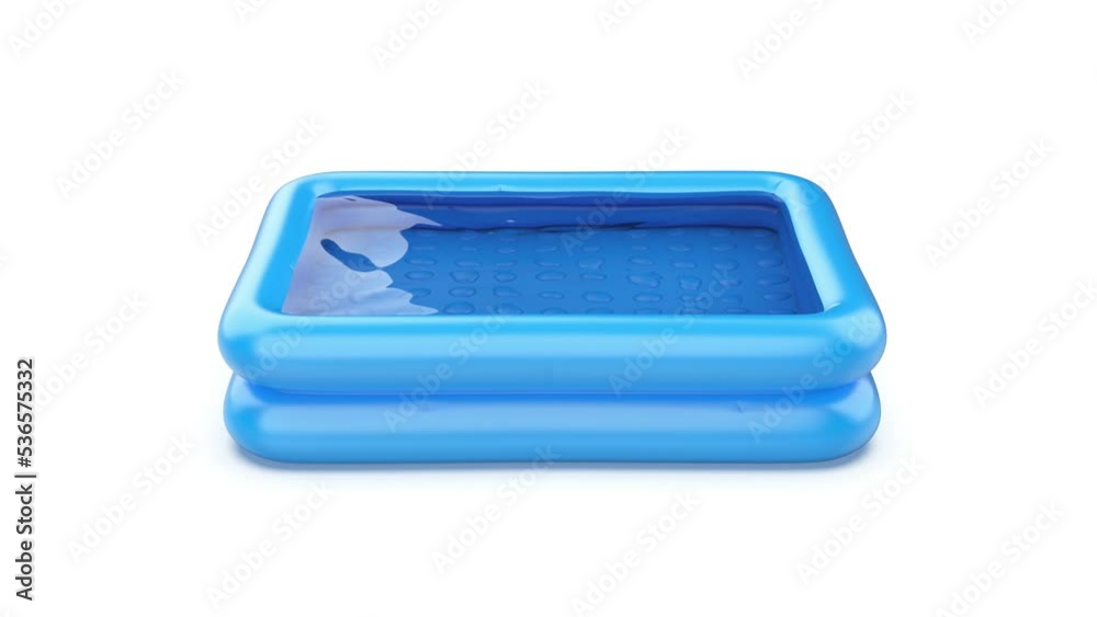 Blue children's pool on white background Blue children's pool on white background