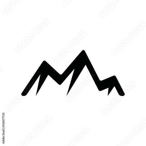 Vintage retro mountaines for camping. Can be used like emblem, logo, badge, label. mark, poster or print. Monochrome Graphic Art.