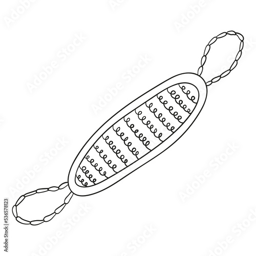 Doodle washcloth for sauna and bath isolated on a white background. Hand drawn, simple outline illustration. It can be used for decoration of textile, paper.