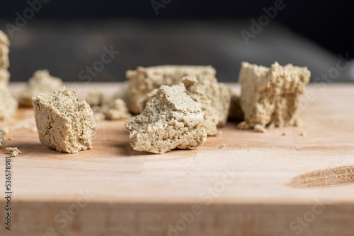 Sunflower halva broken into pieces