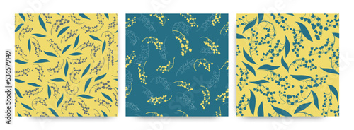 Spring Floral Pattern. Seamless Lili Valley Fabric Design. Vintage Flower Illustration. Floral Pattern Set. Elegant Petal Invitation. Bud of Convallaria Majalis. Floral Pattern Set.