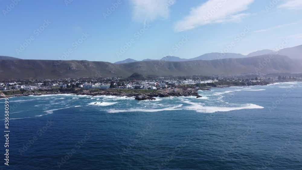 Aerial shot of Hermanus, Cape Town, South Africa Aerial shot of Hermanus, Cape Town, South Africa