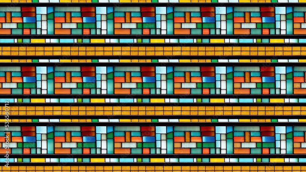 Colorful stained glass, abstract 8K wallpaper background