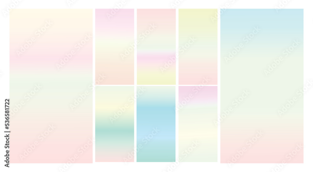 Modern Screen vector multicolor pastel gradient Background. Vibrant smooth soft color gradient for Mobile Apps, background Design. Bright Soft Color Gradient for mobile apps.
