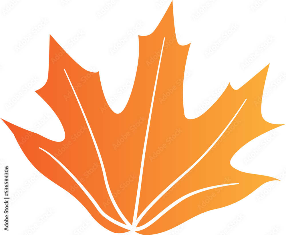 Maple Leaf Silhouettes Gradient Decoration