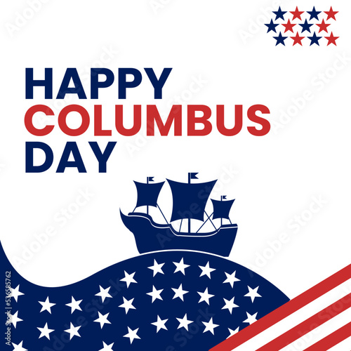 Happy  columbus day Greeting Design