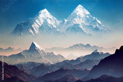 Himalayas mountains 3D illustration