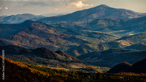 Fototapeta Naklejka Na Ścianę i Meble -  Colorful autumn mountain landscape, Bieszczady Mountains, Carpathians, Poland and Ukraine.