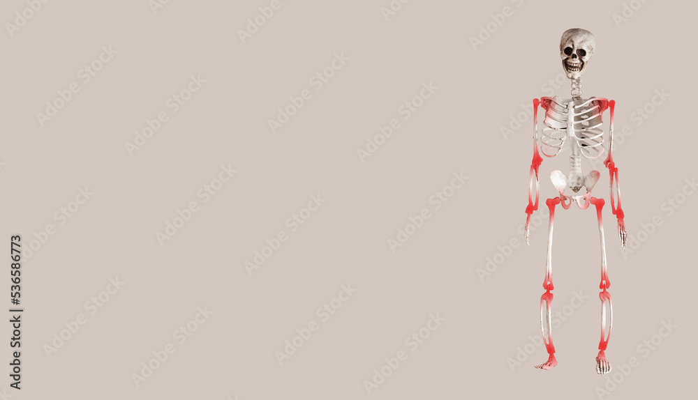 Obraz premium Bone diseases, joints pain on medical banner background