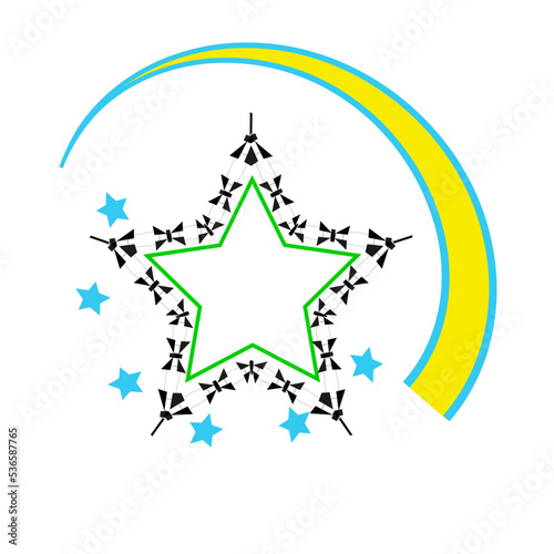 Emblem , Vektor , Schweif mit Sternen