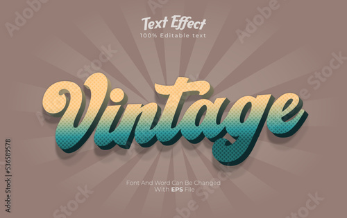 editable vintage 3d text effect photo