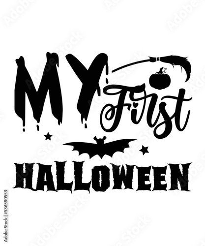 Obraz na płótnie My first Halloween shirt print template, Pumpkin Fall Witches Halloween Costume
