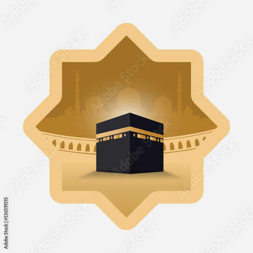 Happy eid al adha, islamic hajj greeting