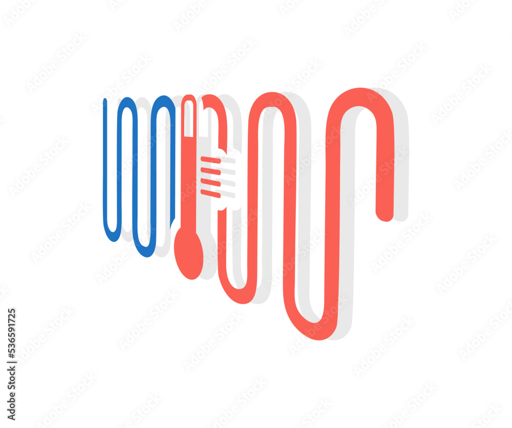 Floor heating, Heat floor system for house logo design. Concept of apartment renovation and restoration vector design and illustration.
Floor heating, Heat floor system for house logo design. Concept of apartment renovation and restoration vector design and illustration.