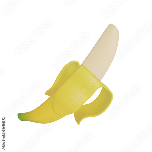 3d rendering. Banana on a white background
