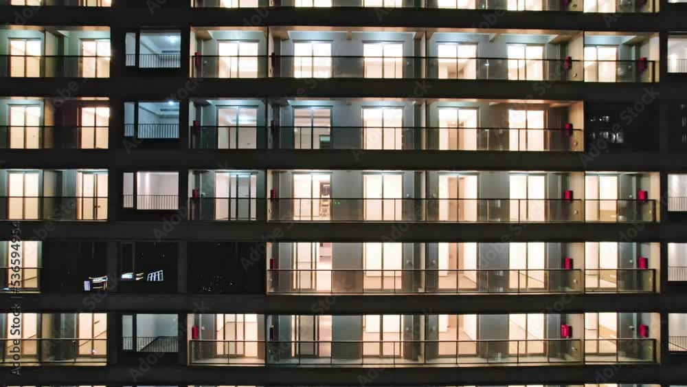 aerial view of modern apartments in new residential district at night aerial view of modern apartments in new residential district at night