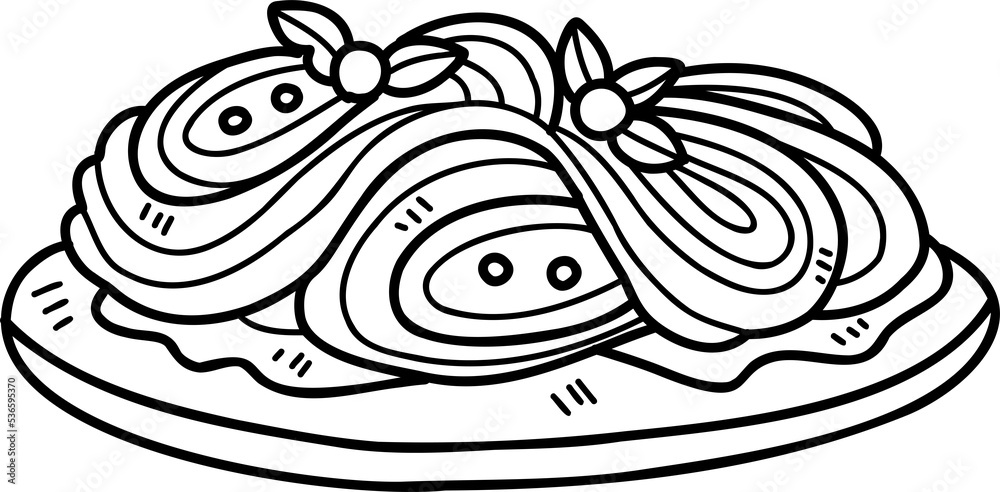 Hand Drawn delicious spaghetti illustration